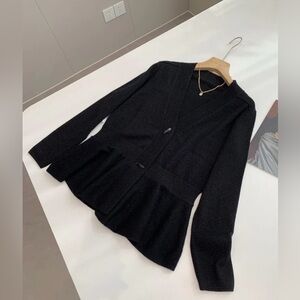 Brand New！100% wool Elegant Glamour Black Cardigan